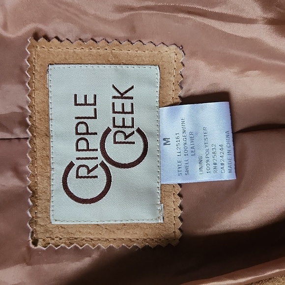 Cripple Creek Women's Size M Genuine Leather Jacket w/ Tassles Western Rustic - Picture 3 of 3